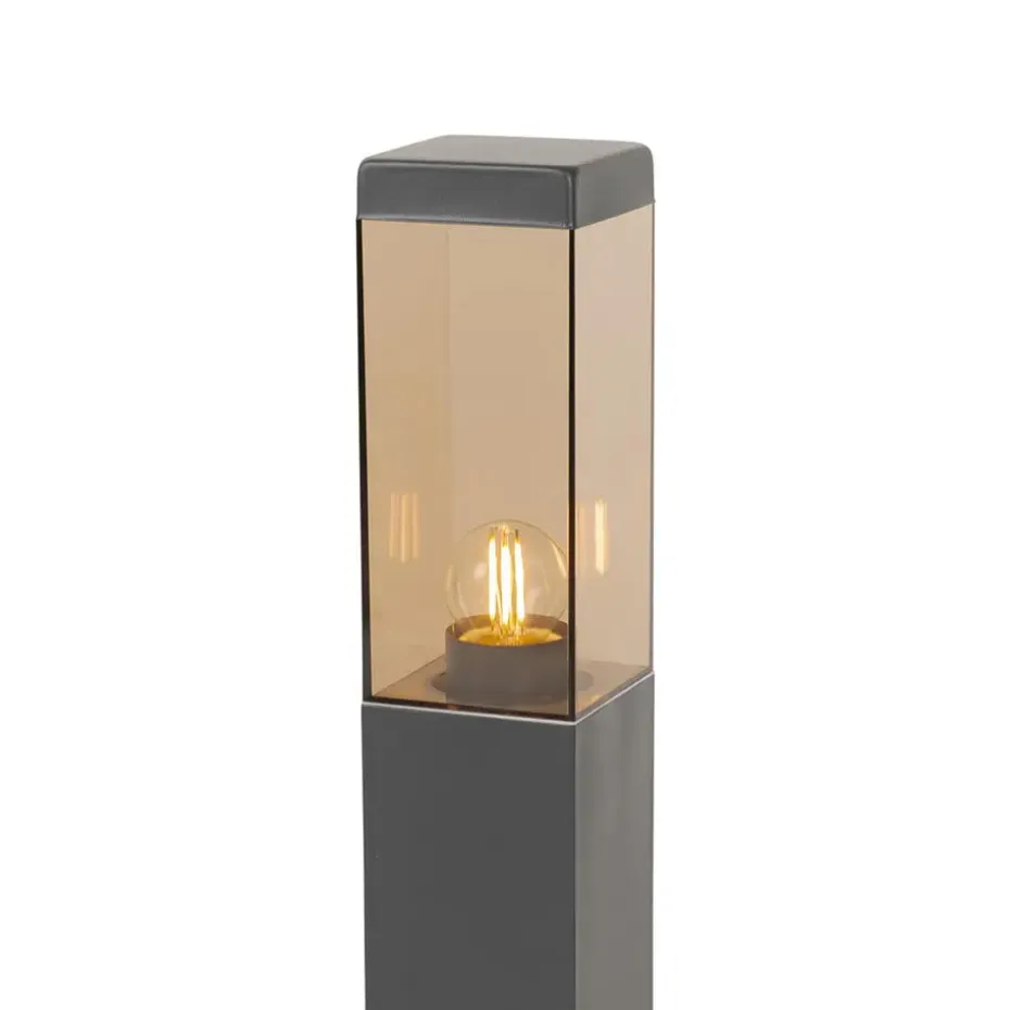 Qazqa staande buitenlampen malios bruin e27