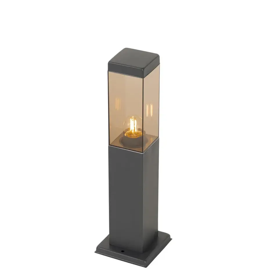 Qazqa staande buitenlampen malios bruin e27