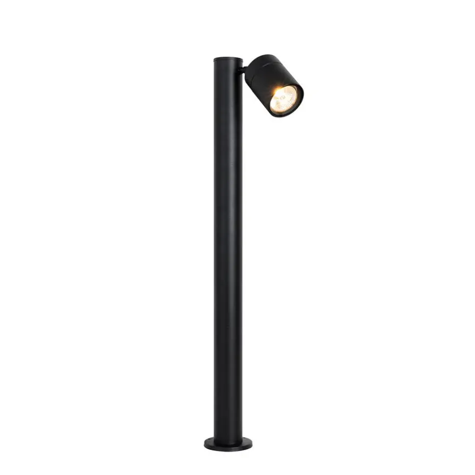 Qazqa staande buitenlampen solo zwart gu10