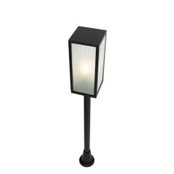 Qazqa staande buitenlampen charlois ribbed zwart