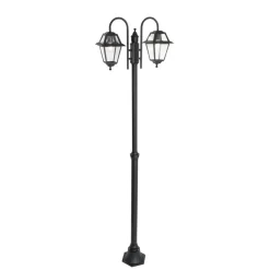 Qazqa staande buitenlampen berta zwart e27