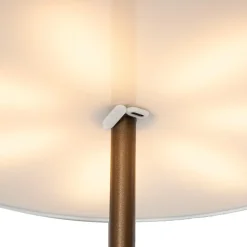 Qazqa staande buitenlampen keira bruin geïntegreerde led