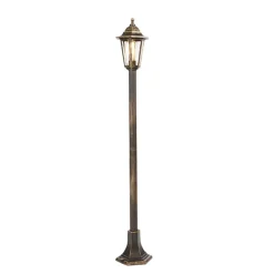 Qazqa staande buitenlampen new haven goudkleurig e27