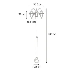 Qazqa staande buitenlampen berta zwart e27