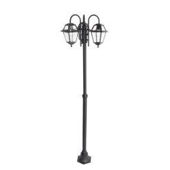 Qazqa staande buitenlampen berta zwart e27