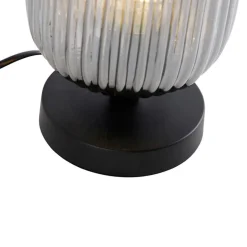 Qazqa tafellampen banci zwart e27