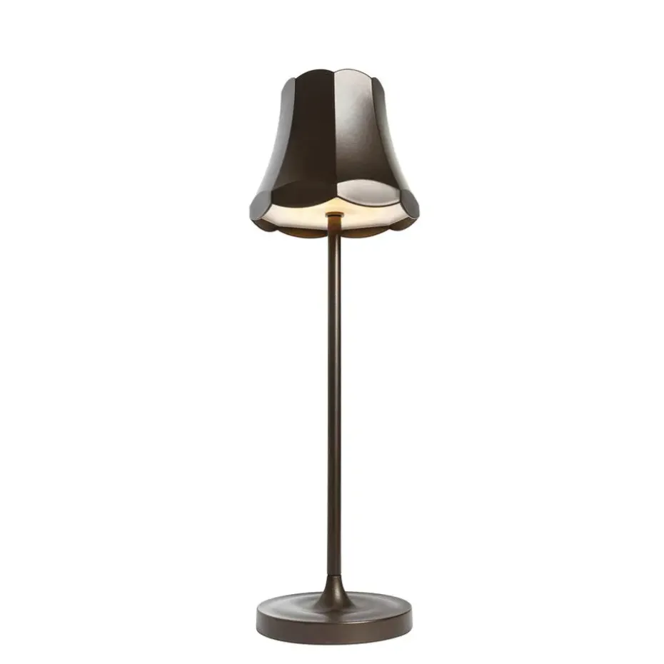 Qazqa tafellampen granny retro bruin geïntegreerde led