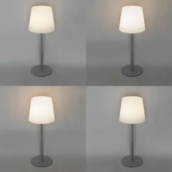 Qazqa tafellampen jude grijs geïntegreerde led