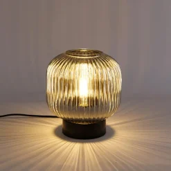 Qazqa tafellampen karel zwart e27