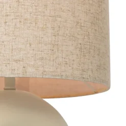 Qazqa tafellampen lotti beige e27