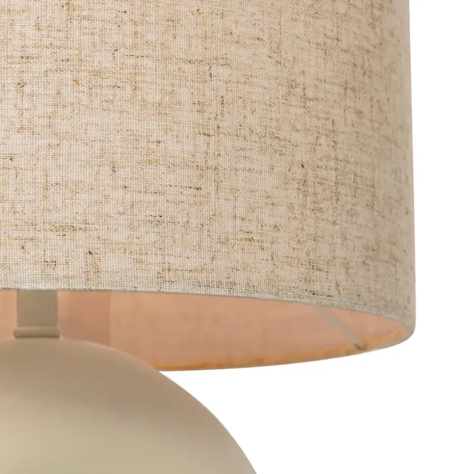 Qazqa tafellampen lotti beige e27
