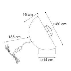 Qazqa tafellampen magna yeyang zwart e27