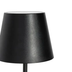 Qazqa tafellampen murdock zwart geïntegreerde led