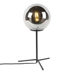 Qazqa tafellampen pallon zilverkleurig e27