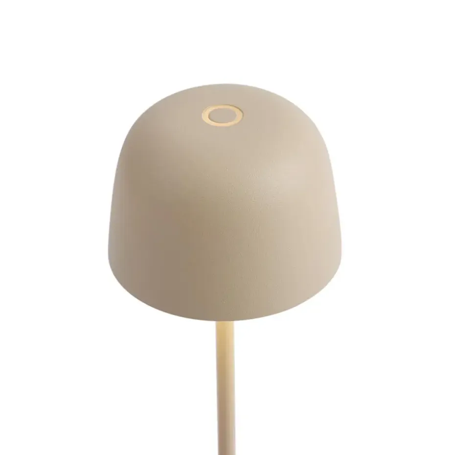 Qazqa tafellampen raika beige geïntegreerde led