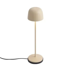 Qazqa tafellampen raika beige geïntegreerde led