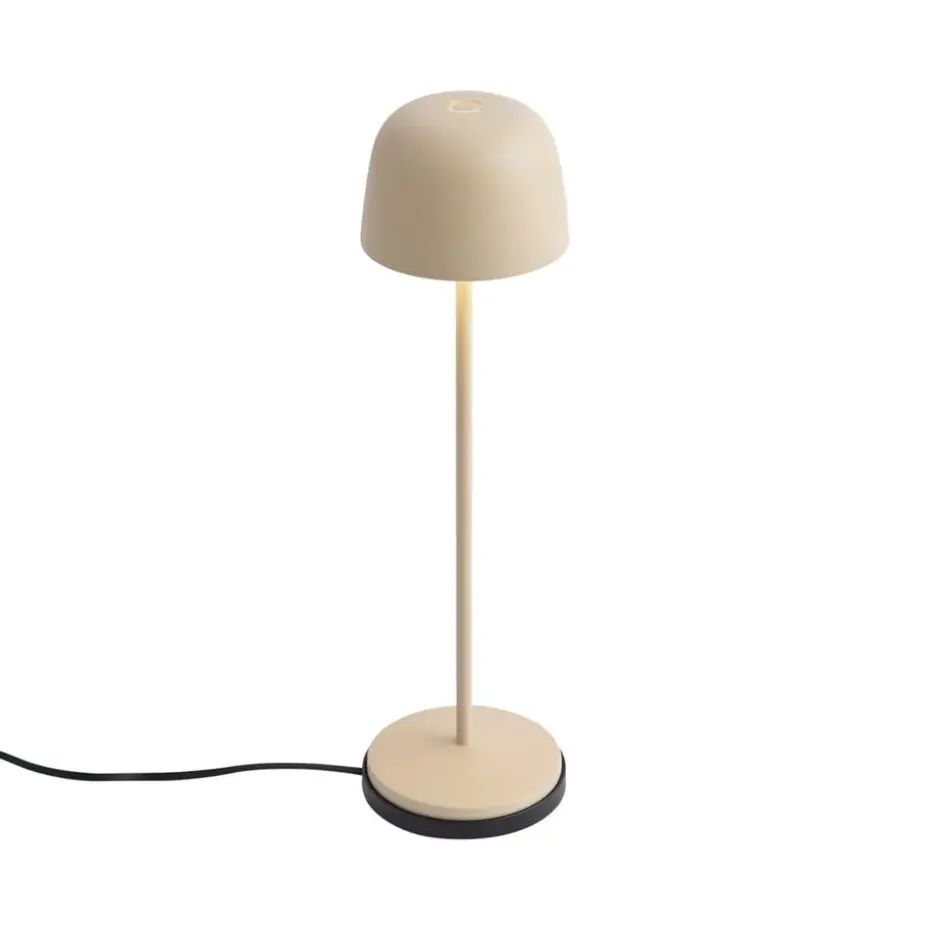 Qazqa tafellampen raika beige geïntegreerde led