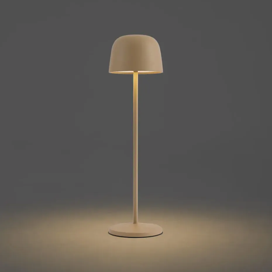Qazqa tafellampen raika beige geïntegreerde led