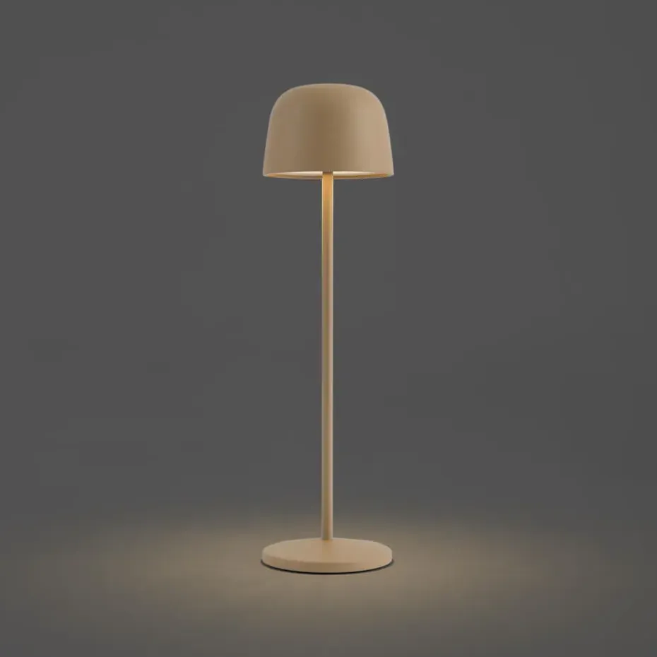 Qazqa tafellampen raika beige geïntegreerde led