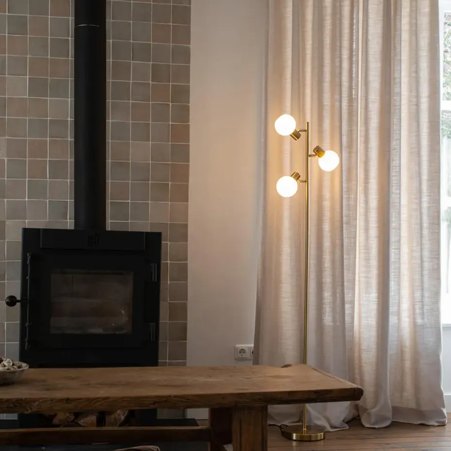Qazqa vloerlampen anouk goudkleurig e14