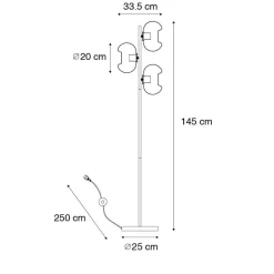 Qazqa vloerlampen ayesha zwart e27