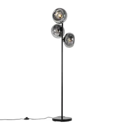 Qazqa vloerlampen ayesha zwart e27