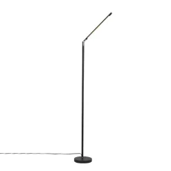 Qazqa vloerlampen berdien fl zwart geïntegreerde led