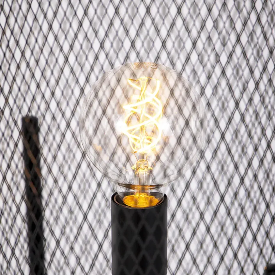 Qazqa vloerlampen bliss_mesh zwart e27