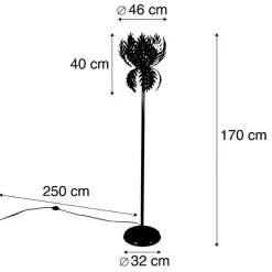 Qazqa vloerlampen botanica goudkleurig e27