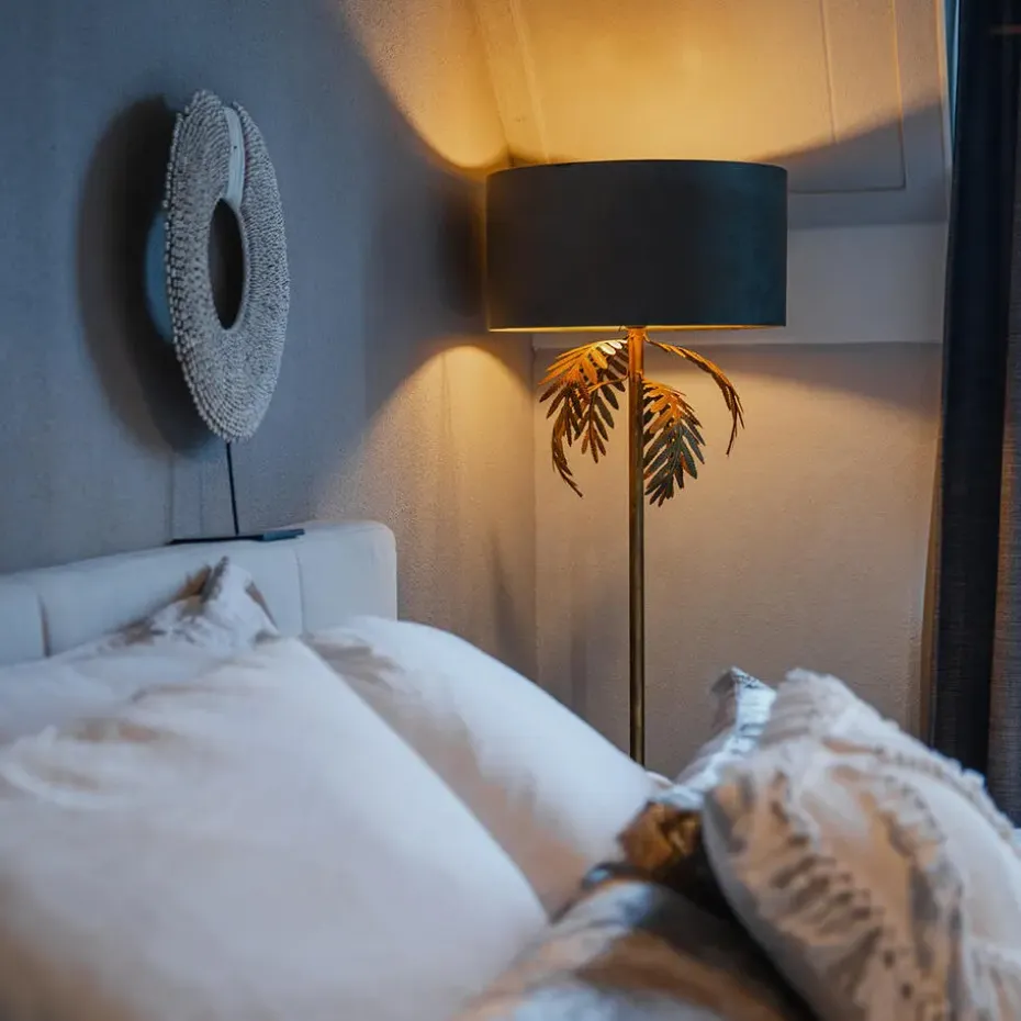 Qazqa vloerlampen botanica taupe e27