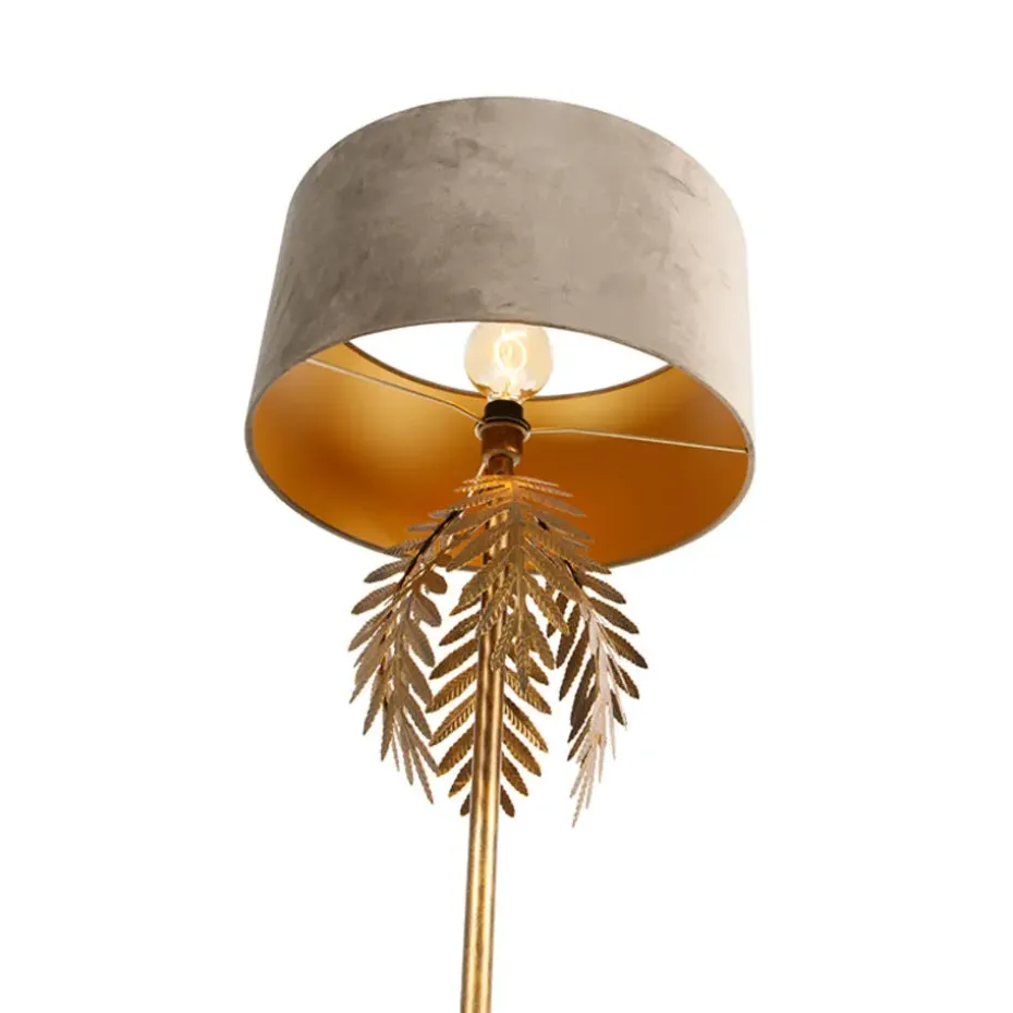 Qazqa vloerlampen botanica taupe e27