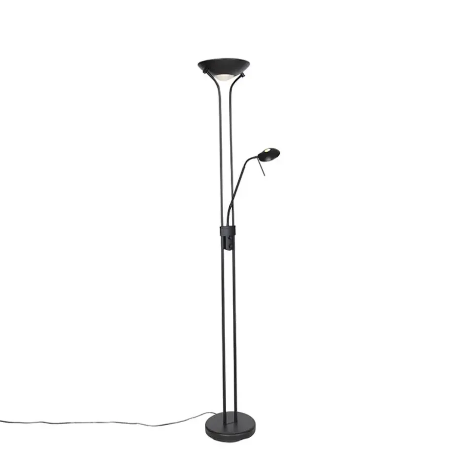 Qazqa vloerlampen diva zwart geïntegreerde led