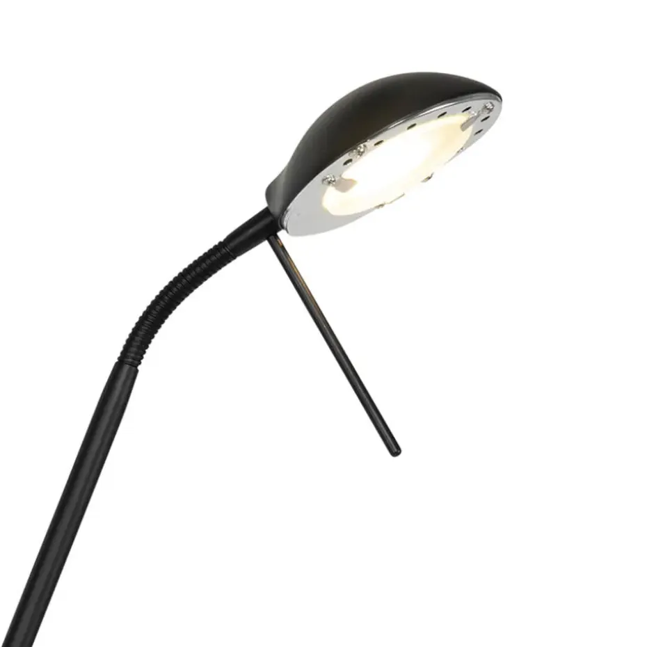 Qazqa vloerlampen diva zwart geïntegreerde led