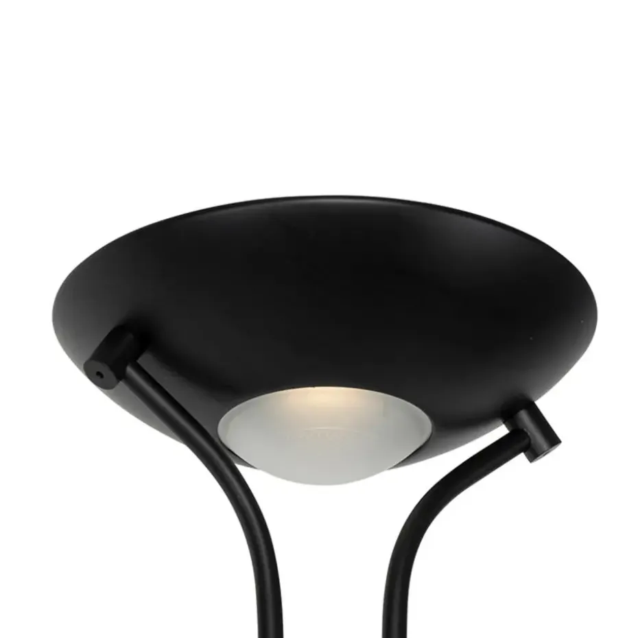 Qazqa vloerlampen diva zwart geïntegreerde led