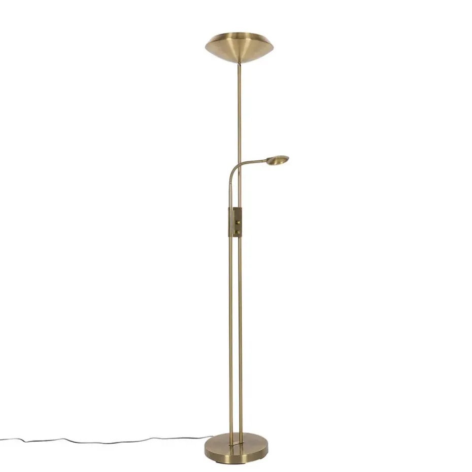 Qazqa vloerlampen fez bruin geïntegreerde led