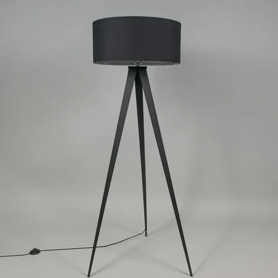 Qazqa vloerlampen ilse zwart e27