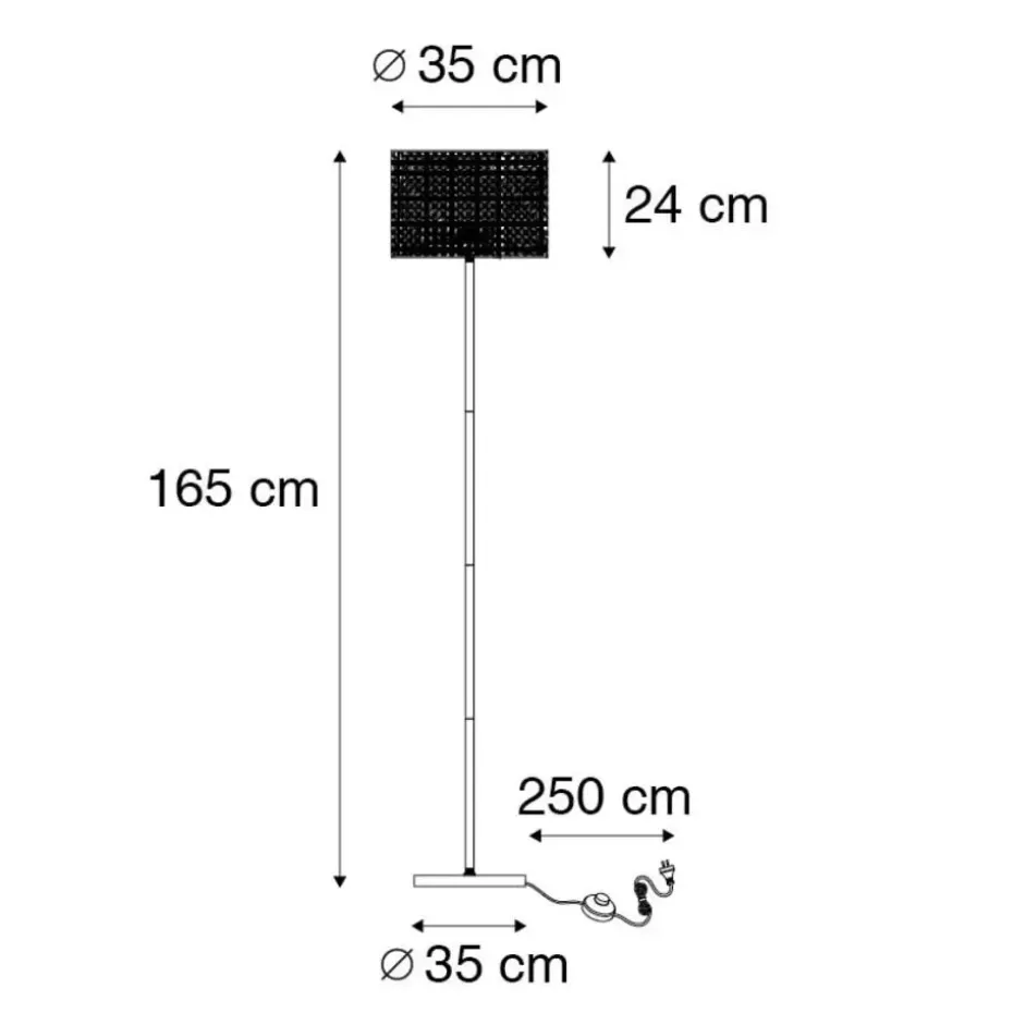 Qazqa vloerlampen kata crème e27