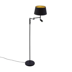 Qazqa vloerlampen ladas zwart e27