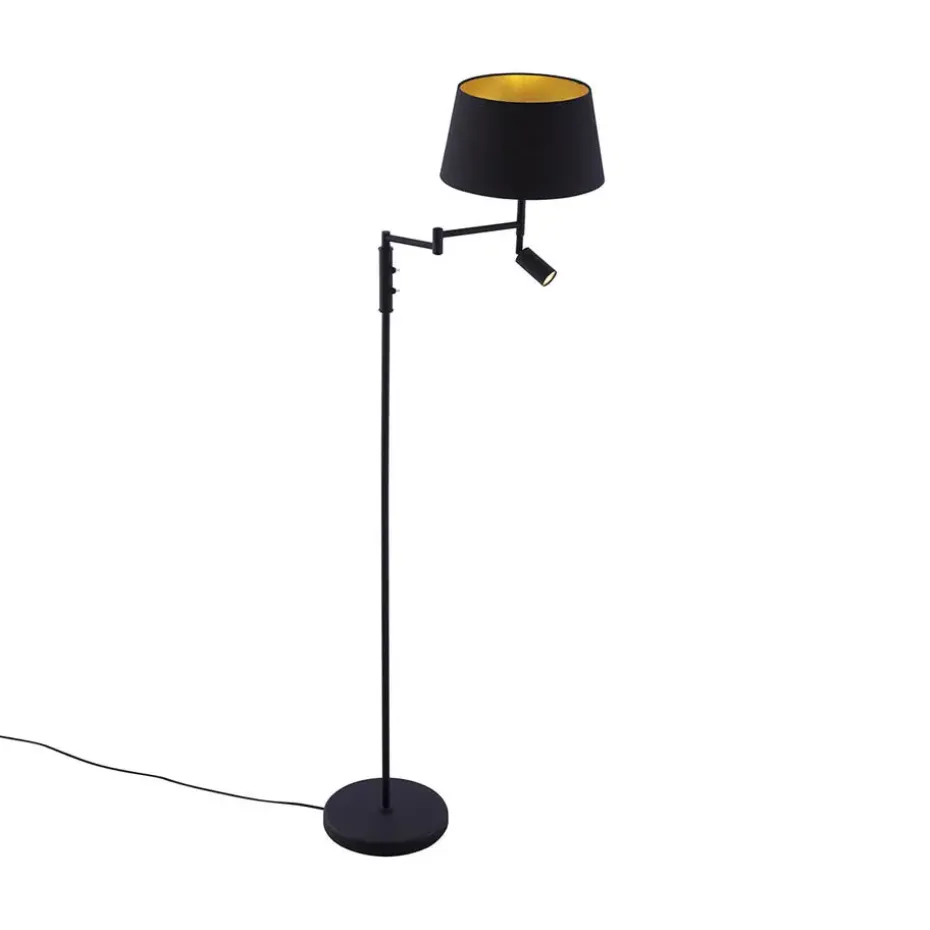 Qazqa vloerlampen ladas zwart e27