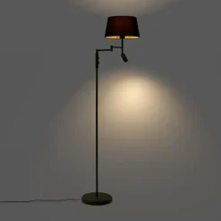 Qazqa vloerlampen ladas zwart e27