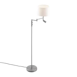 Qazqa vloerlampen ladas zilverkleurig e27
