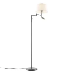 Qazqa vloerlampen ladas zilverkleurig e27