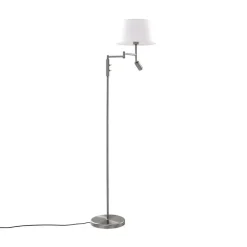 Qazqa vloerlampen ladas zilverkleurig e27