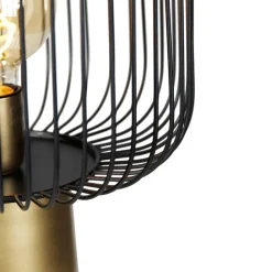 Qazqa vloerlampen mayelle zwart e27