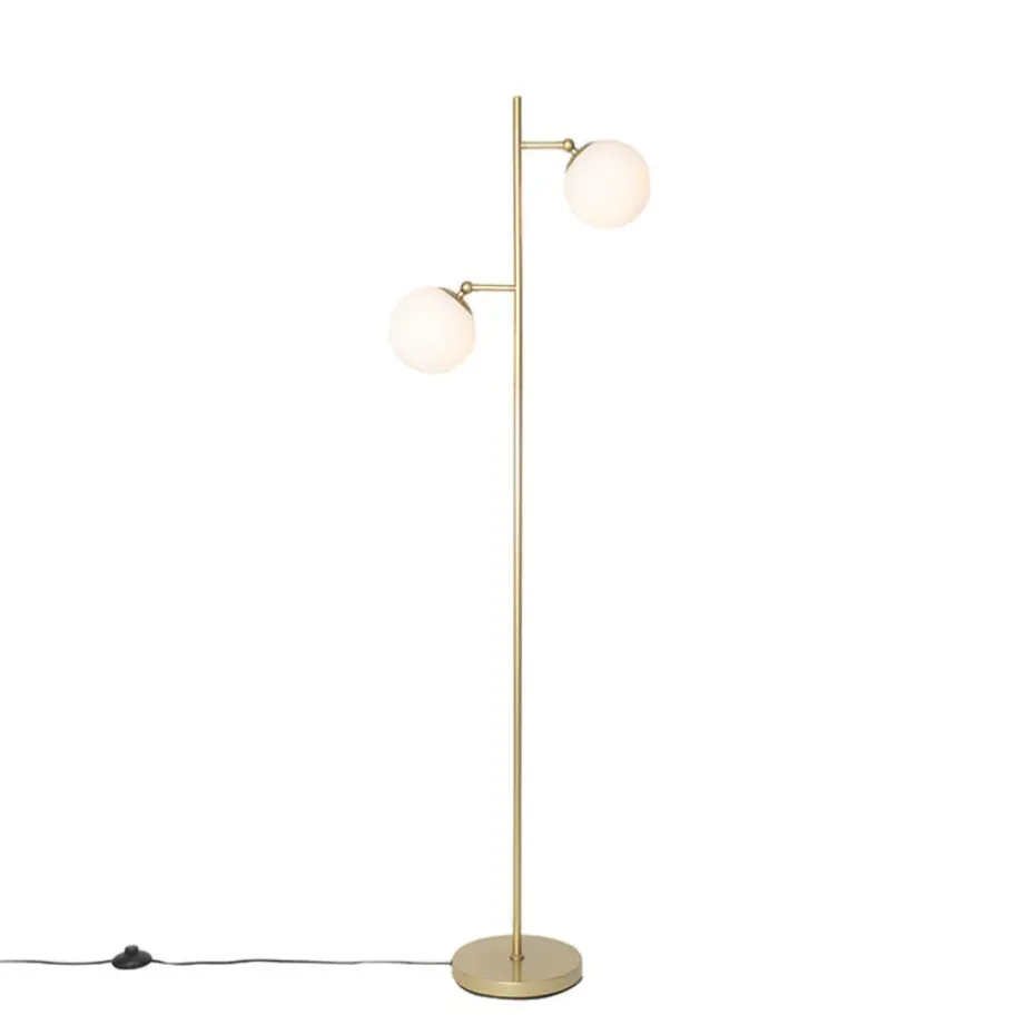 Qazqa vloerlampen pallon wit e14