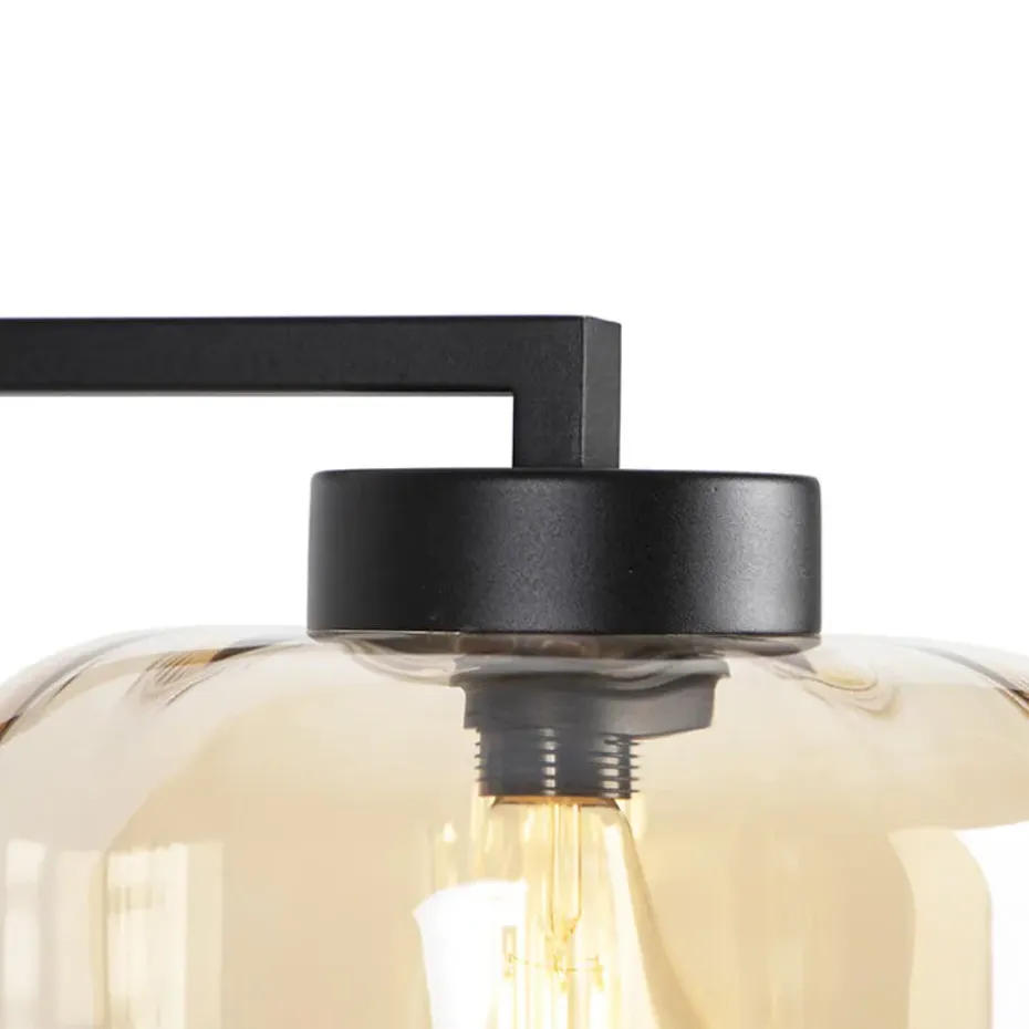 Qazqa vloerlampen qara beige e27