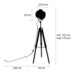 Qazqa vloerlampen radient bruin e27