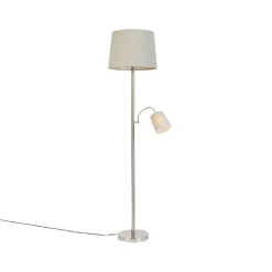 Qazqa vloerlampen retro grijs e27