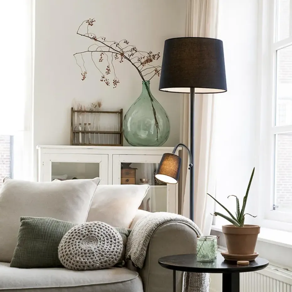 Qazqa vloerlampen retro wit e27