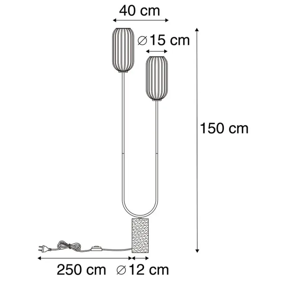 Qazqa vloerlampen rid goudkleurig e27